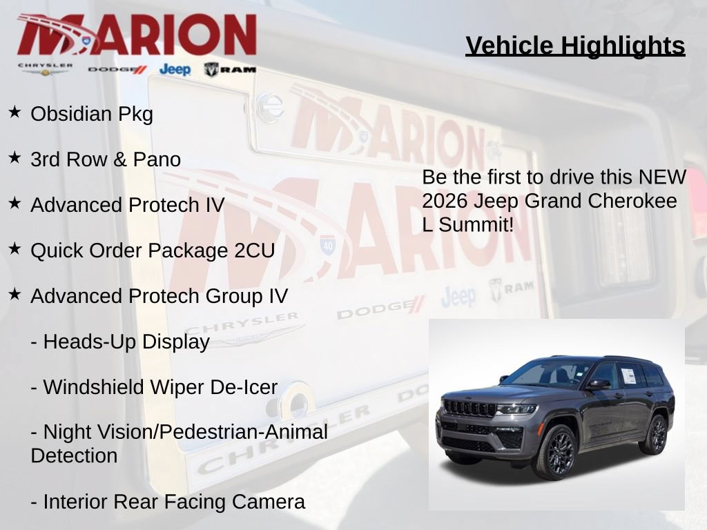 New 2026 Jeep Grand Cherokee L Summit w/ Obsidian Package AWD/4WD image 5