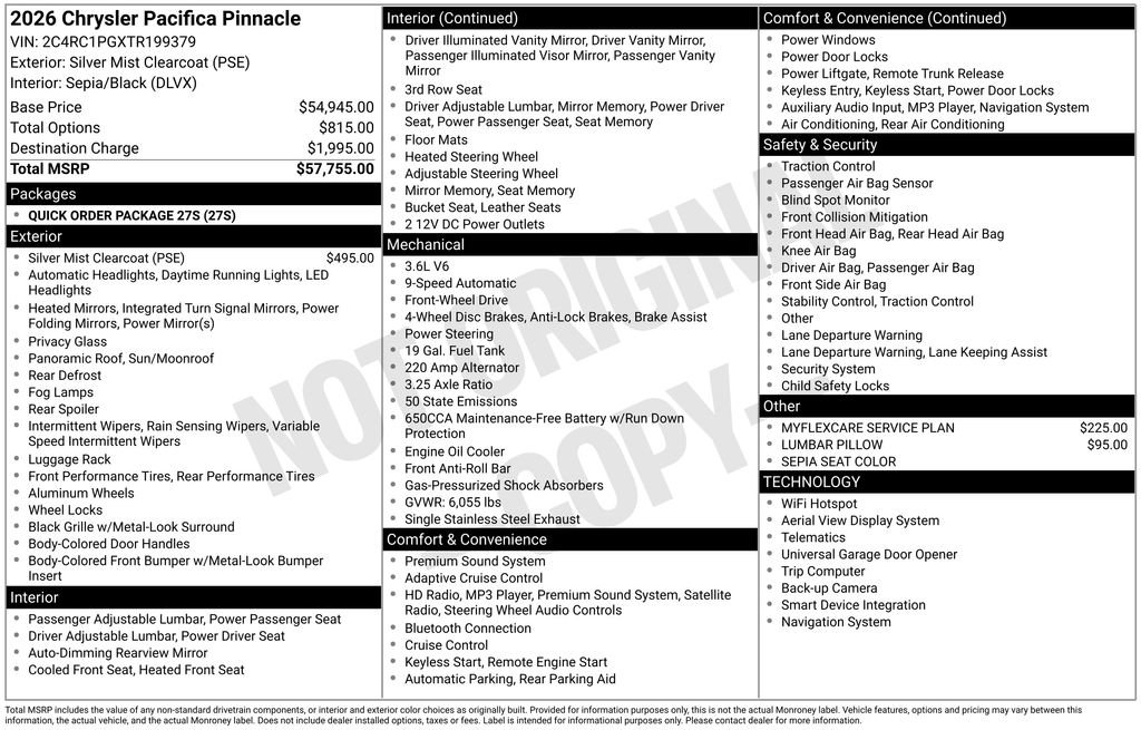 New 2026 Chrysler Pacifica Pinnacle image 3