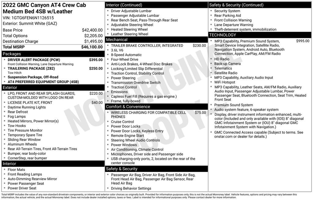 Used 2022 GMC Canyon AT4 w/ Driver Alert Package AWD/4WD image 7