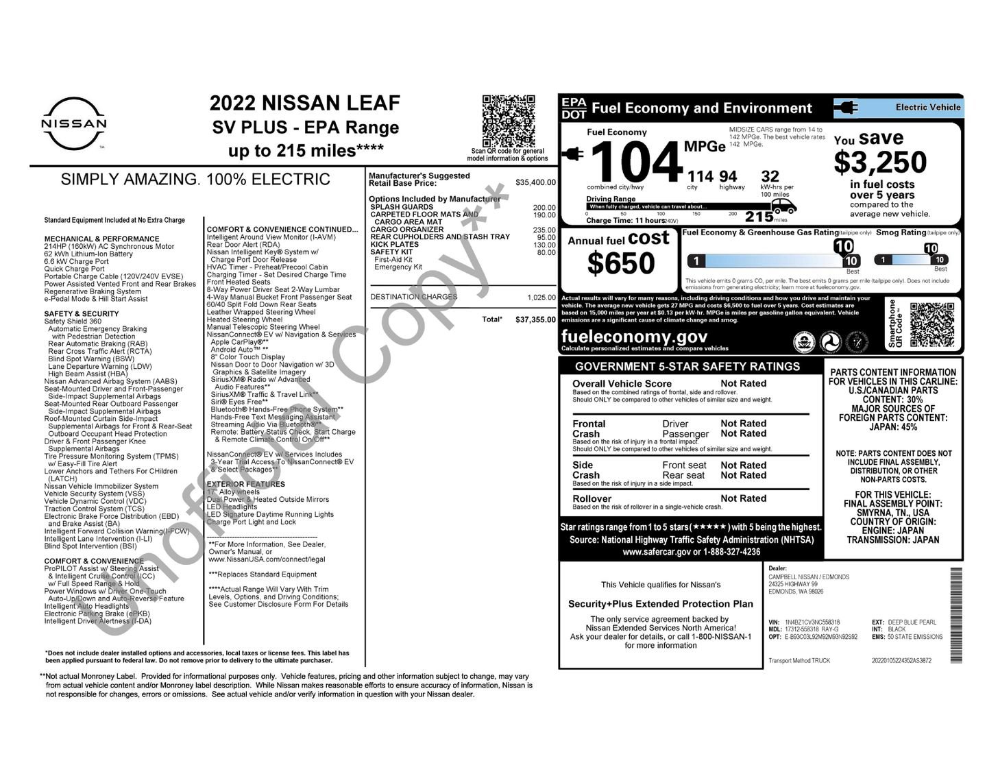 Used 2022 Nissan Leaf SV Plus image 13