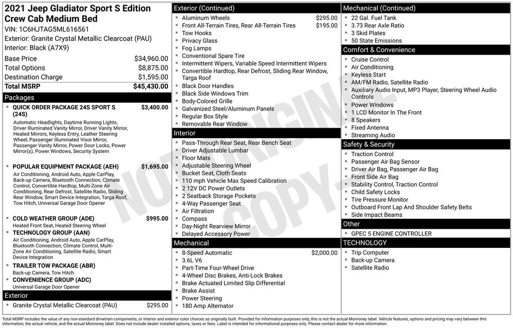 Used 2021 Jeep Gladiator Sport image 55