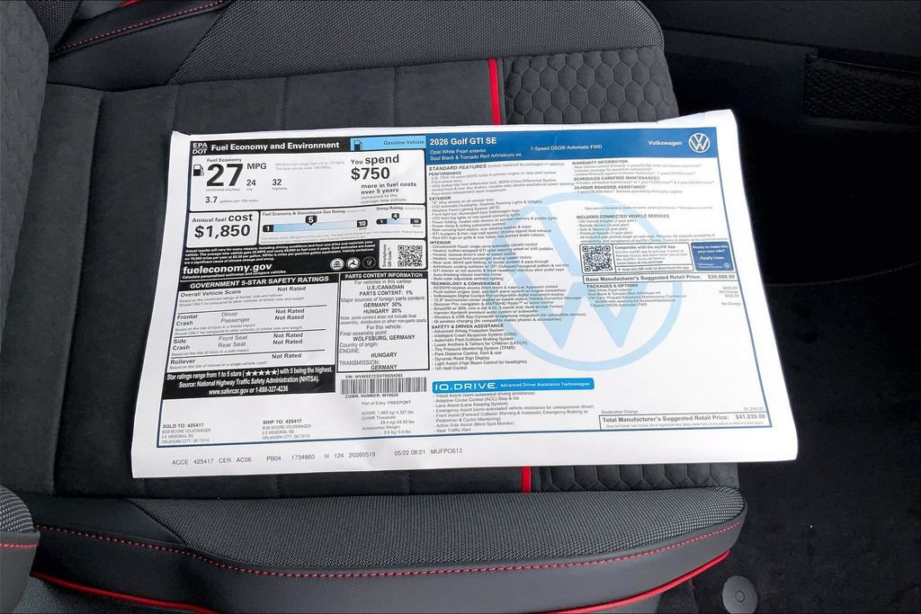 New 2026 Volkswagen GTI SE FWD image 14