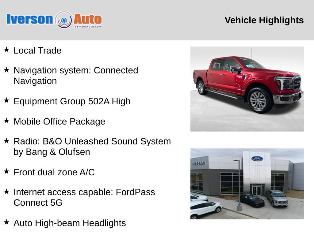 Used 2025 Ford F150 Lariat w/ Equipment Group 502A High AWD/4WD image 2