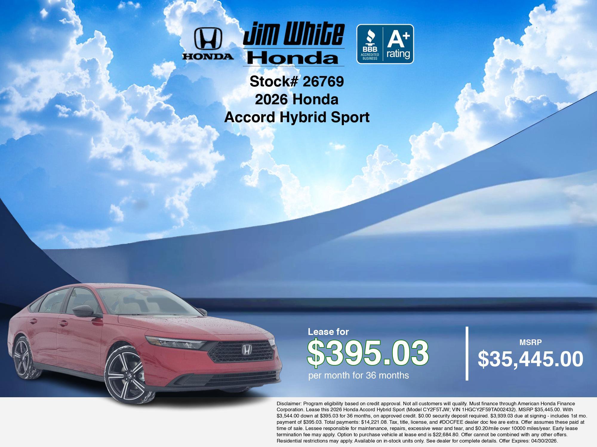 New 2026 Honda Accord Sport image 3