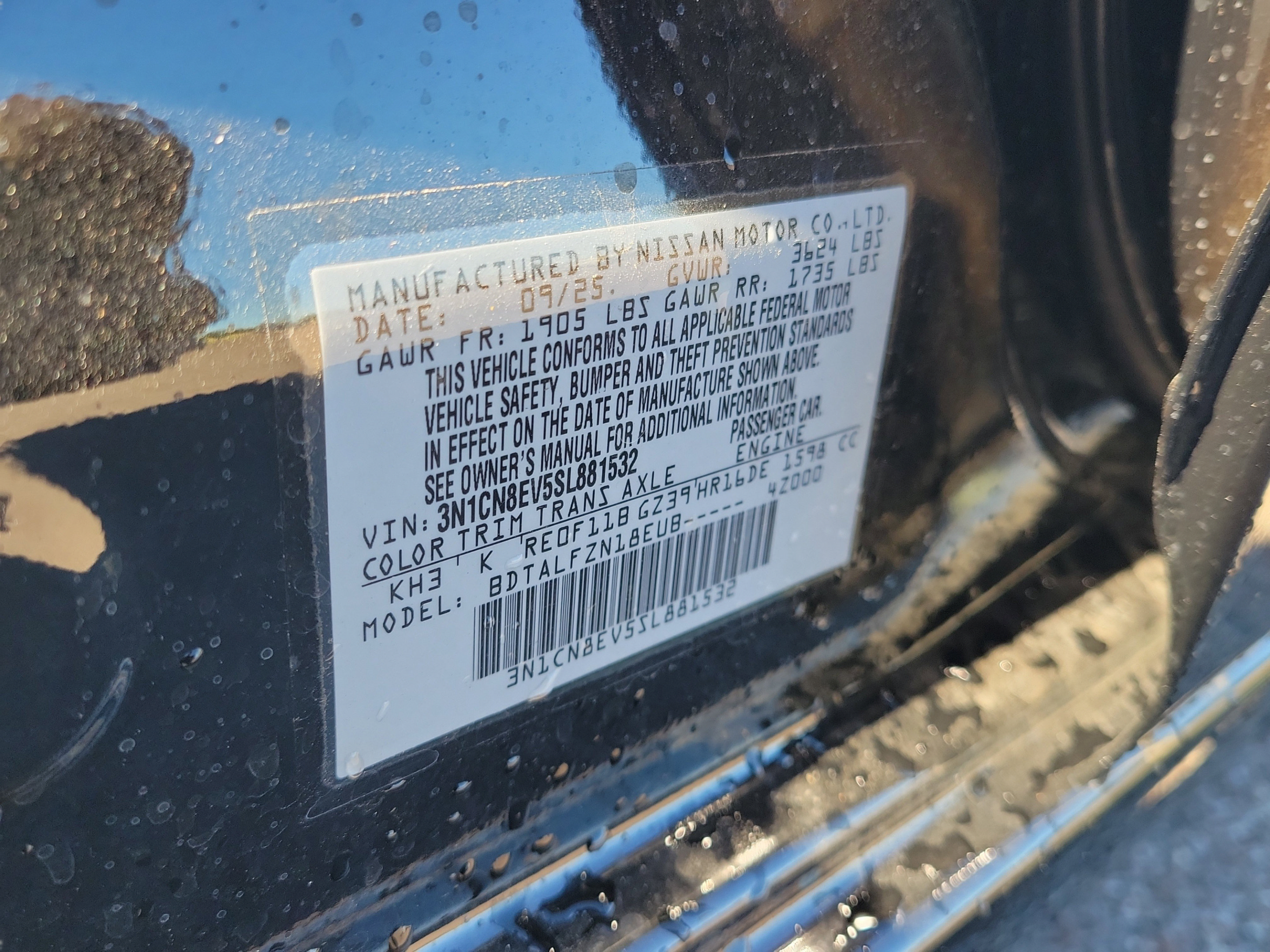 Certified 2025 Nissan Versa SV w/ Trunk Package FWD image 29
