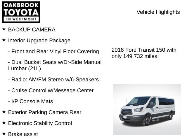Used 2016 Ford Transit 150 148 Low Roof w/ Interior Upgrade Package RWD image 5