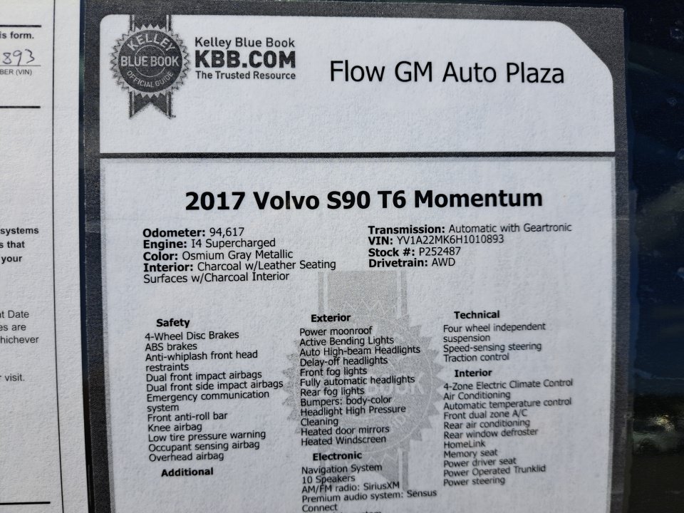 Used 2017 Volvo S90 T6 Momentum w/ Vision Package AWD/4WD image 35