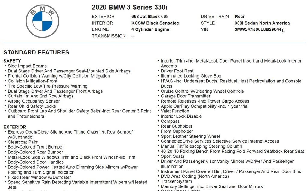 Used 2020 BMW 330i Sedan w/ Convenience Package RWD image 17