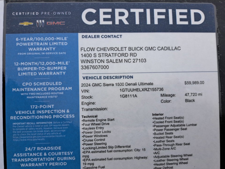 Certified 2024 GMC Sierra 1500 Denali Ultimate image 35