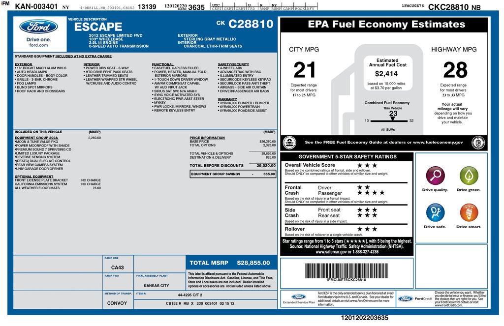 Used 2012 Ford Escape Limited FWD image 6