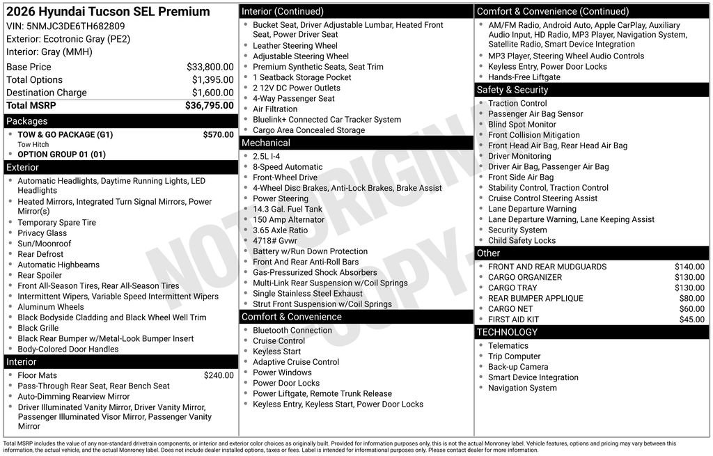 New 2026 Hyundai Tucson SEL w/ Tow & Go Package image 1