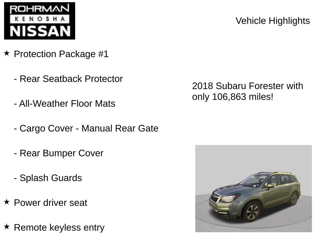 Used 2018 Subaru Forester 2.5i Premium w/ Protection Package #1 AWD/4WD image 7