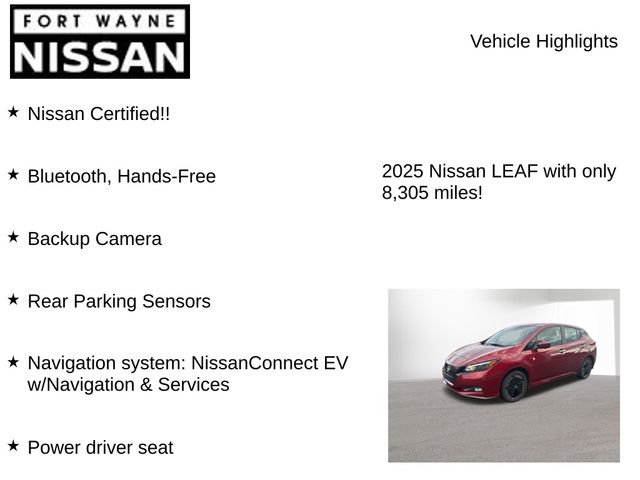 Certified 2025 Nissan Leaf SV Plus image 8