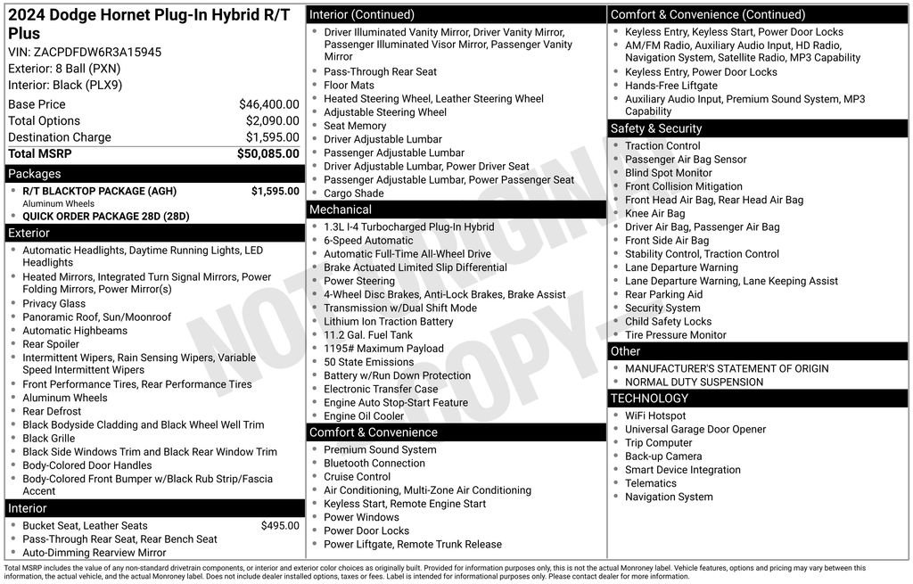 New 2024 Dodge Hornet R/T Plus w/ R/T Blacktop Package image 6