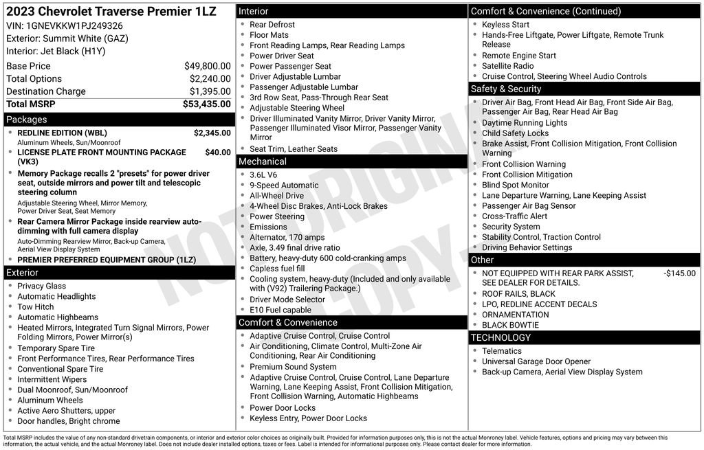 Certified 2023 Chevrolet Traverse Premier w/ Redline Edition image 4