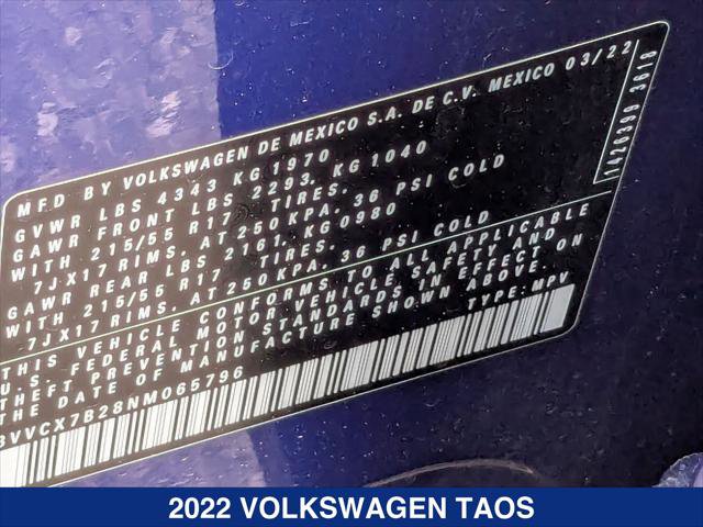 Certified 2022 Volkswagen Taos S FWD image 24