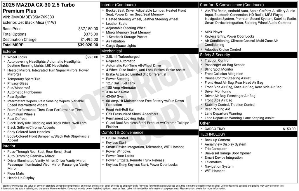 New 2025 MAZDA CX-30 2.5 Turbo w/ Premium Plus Pkg image 9