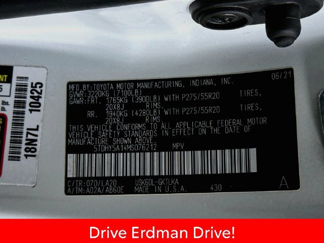 Certified 2021 Toyota Sequoia Nightshade w/ Safety & Convenience Package RWD image 32