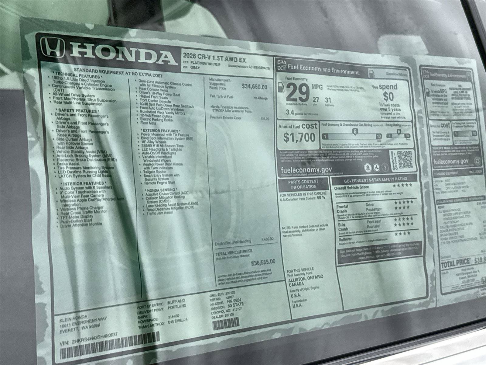 New 2026 Honda CR-V EX image 33