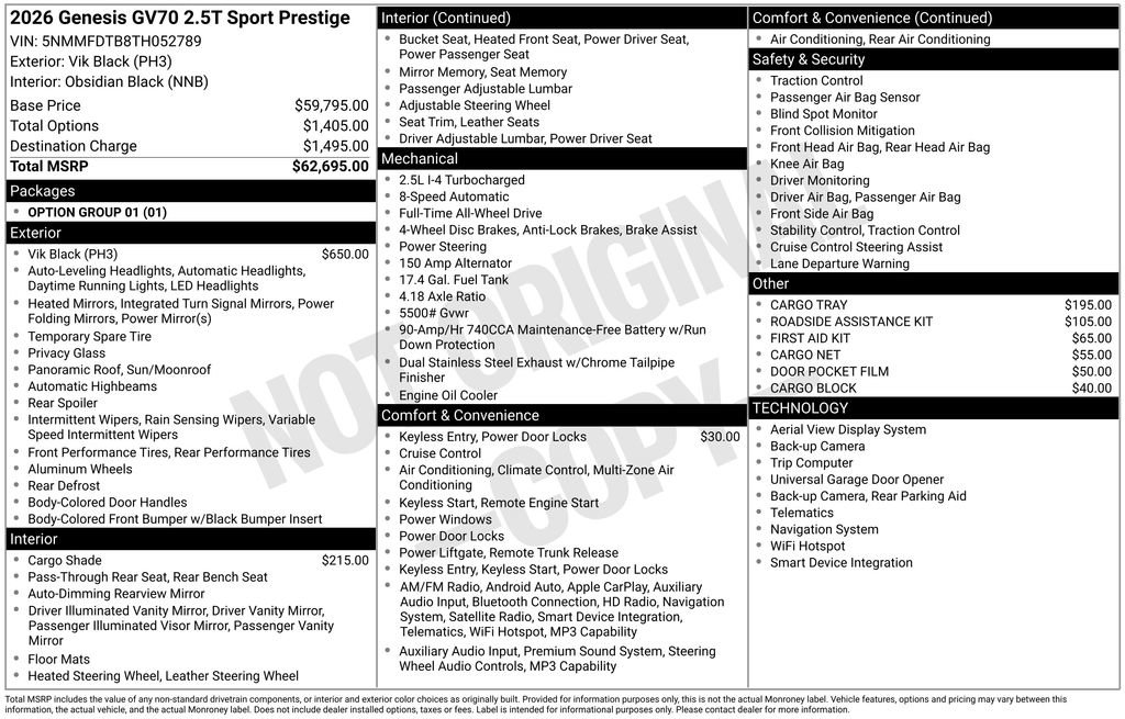 New 2026 Genesis GV70 2.5T Sport Prestige image 9