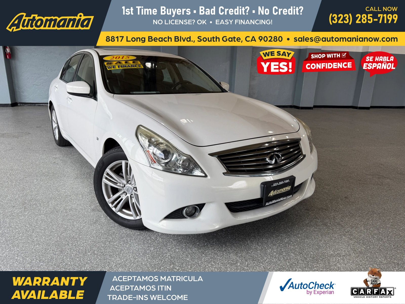 Used 2015 INFINITI Q40 w/ Navigation Package