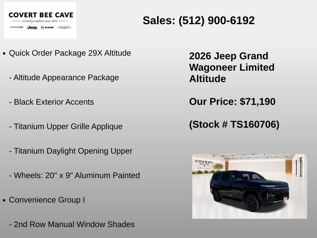 New 2026 Jeep Grand Wagoneer Limited w/ Convenience Group I AWD/4WD image 7
