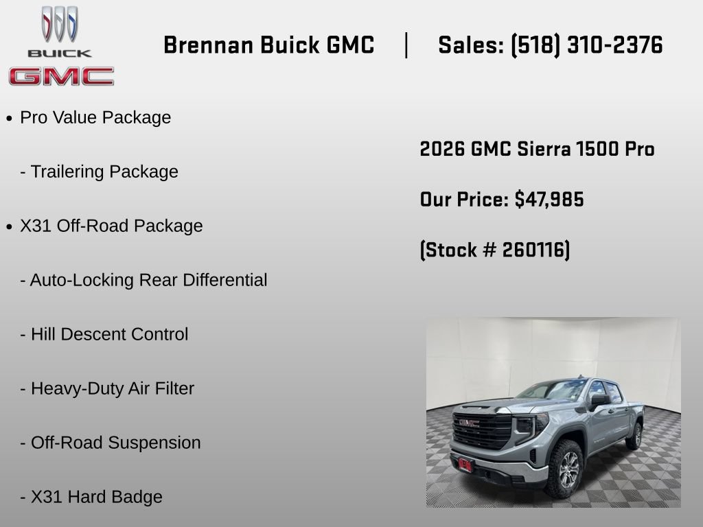New 2026 GMC Sierra 1500 Pro w/ Pro Value Package AWD/4WD image 12