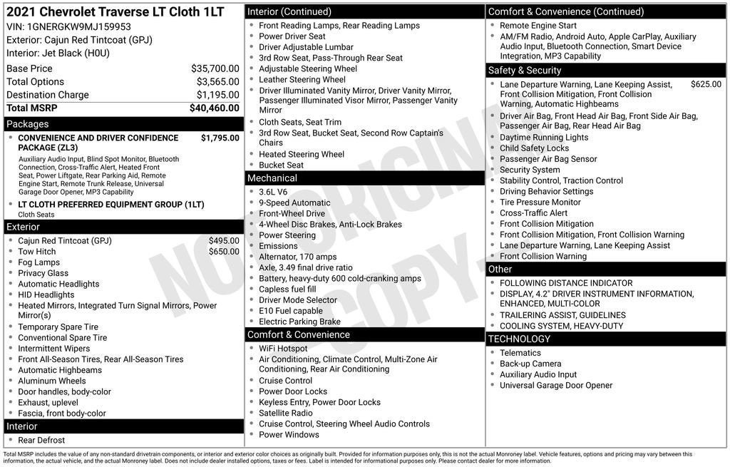 Certified 2021 Chevrolet Traverse LT FWD image 6