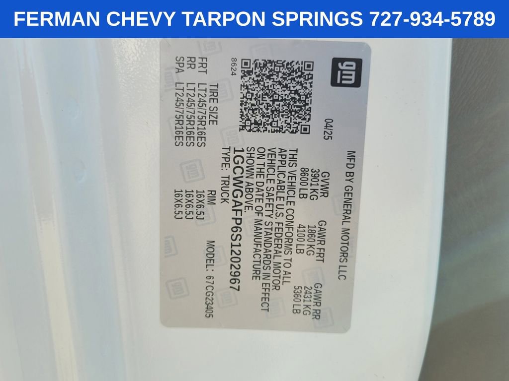 New 2025 Chevrolet Express 2500 Work Van 3D Cargo Van w/ Driver Convenience Package RWD image 21