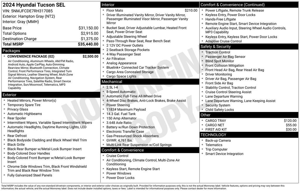 Used 2024 Hyundai Tucson SEL w/ Convenience Package AWD/4WD image 37