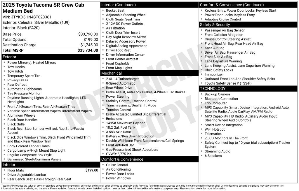 Used 2025 Toyota Tacoma SR RWD image 10