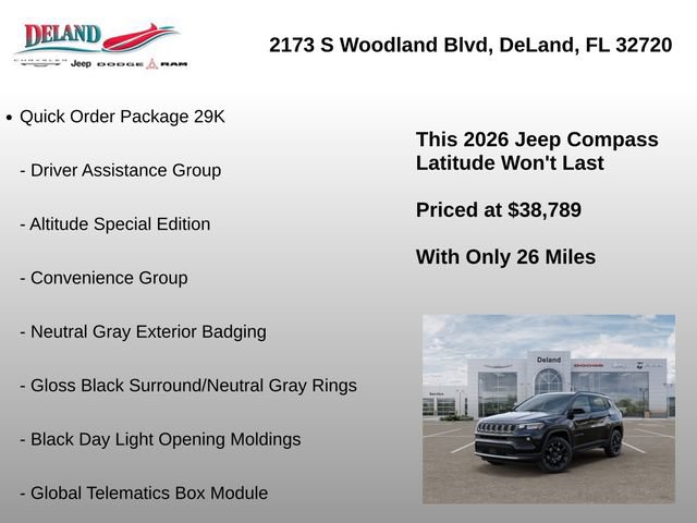 New 2026 Jeep Compass Latitude w/ Quick Order Package 29K AWD/4WD image 9