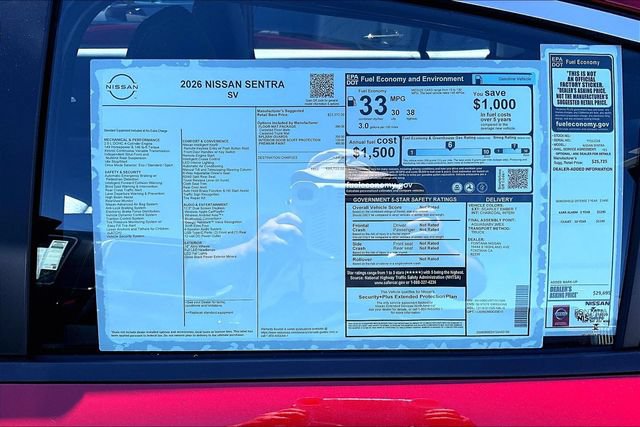 New 2026 Nissan Sentra SV w/ Floor Mat Package FWD image 12