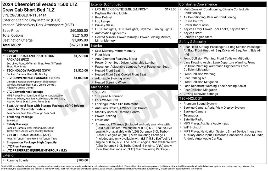Certified 2024 Chevrolet Silverado 1500 LTZ AWD/4WD image 11