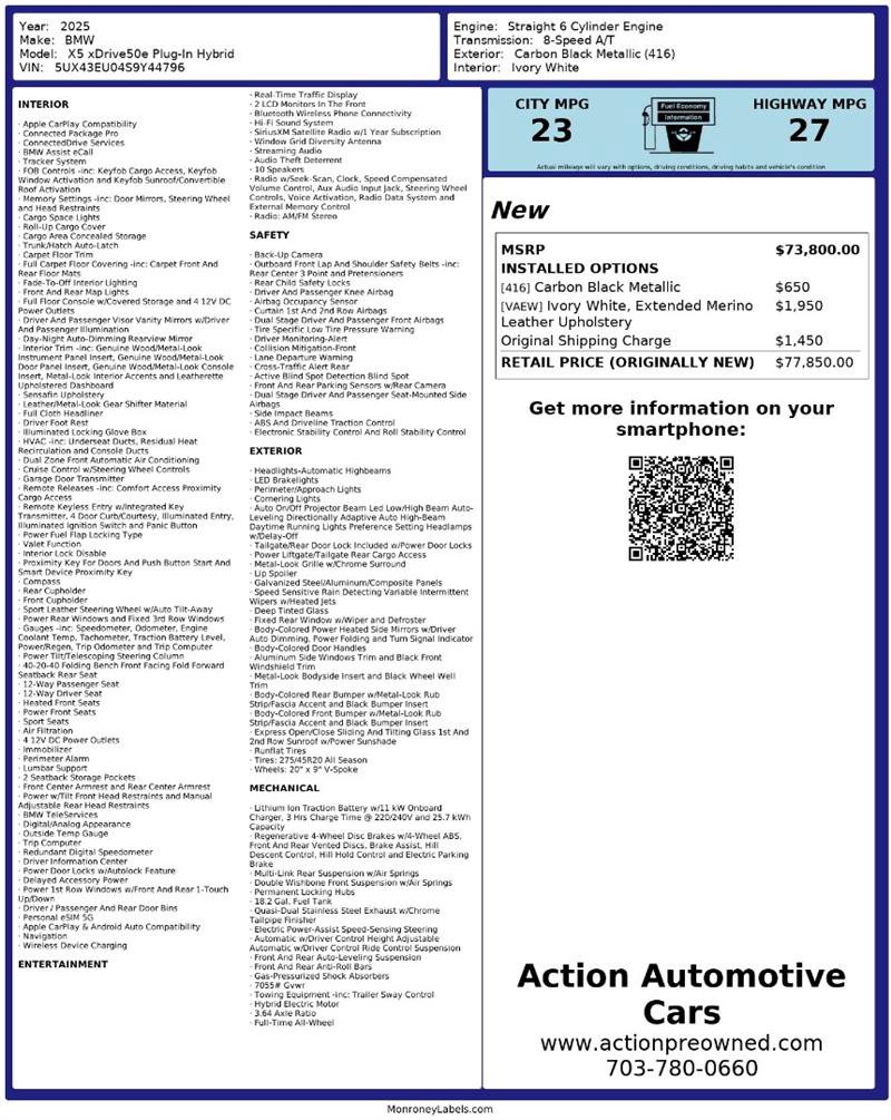 Used 2025 BMW X5 xDrive50e w/ M Sport Package AWD/4WD image 2