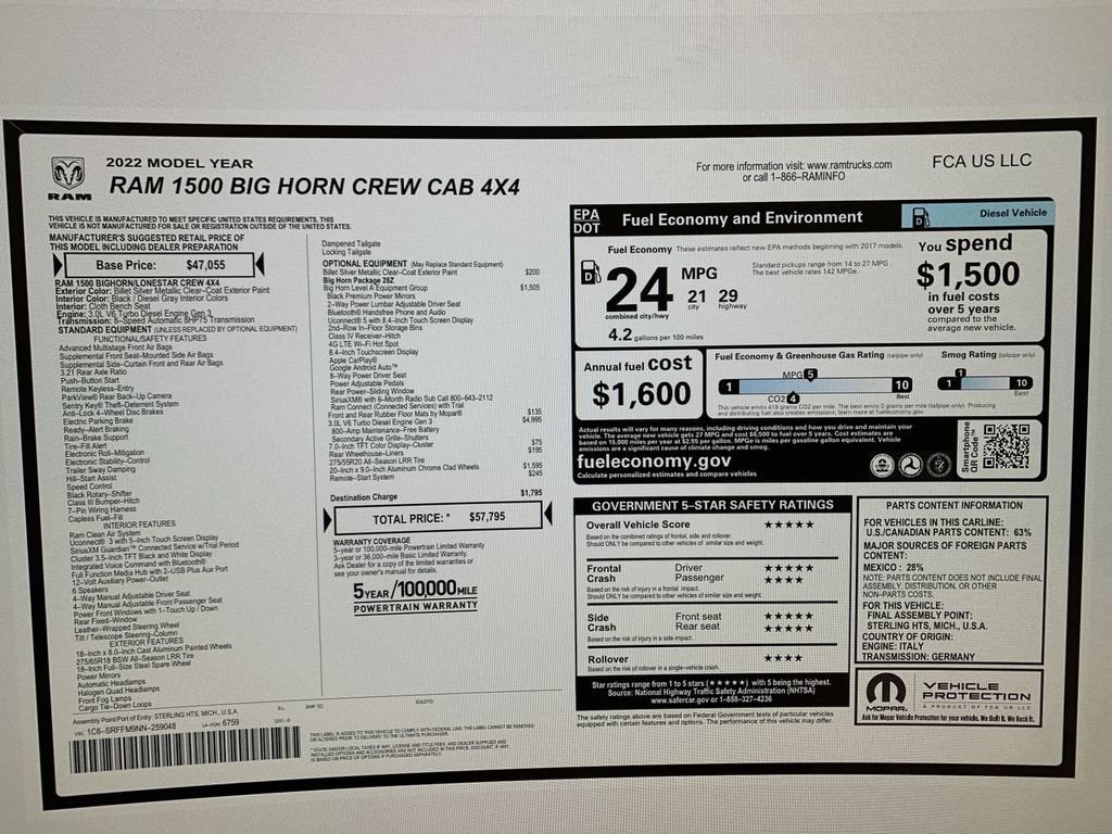 Used 2022 RAM 1500 Big Horn AWD/4WD image 55