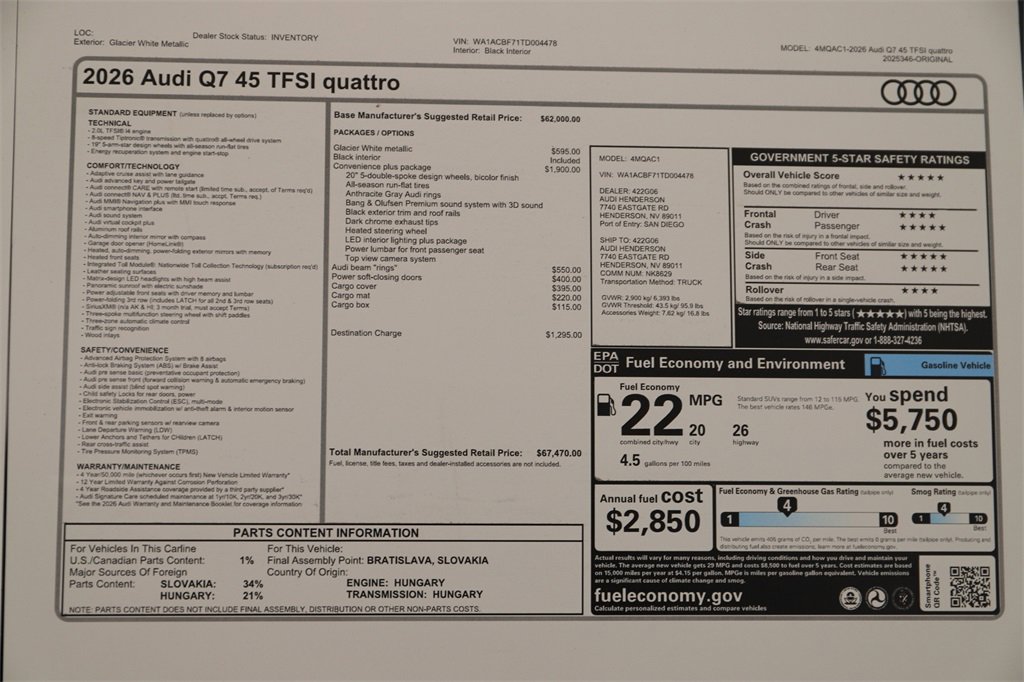New 2026 Audi Q7 2.0T Premium image 32