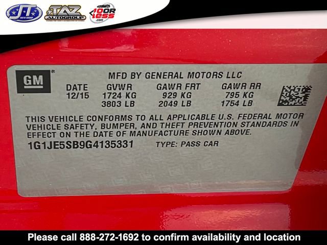 Used 2016 Chevrolet Sonic LTZ image 20