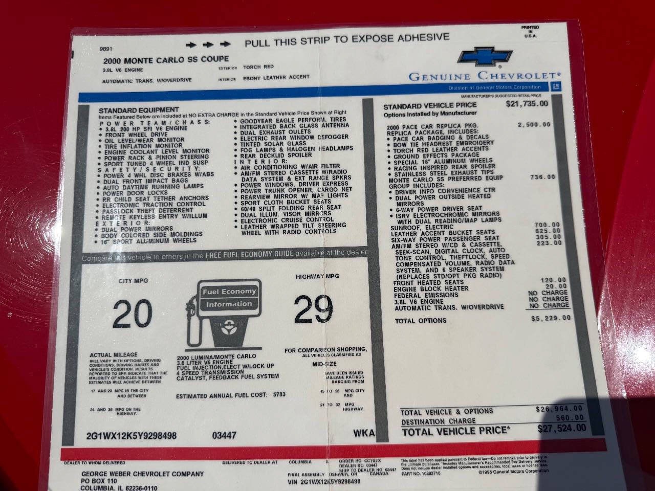 Used 2000 Chevrolet Monte Carlo SS FWD image 10