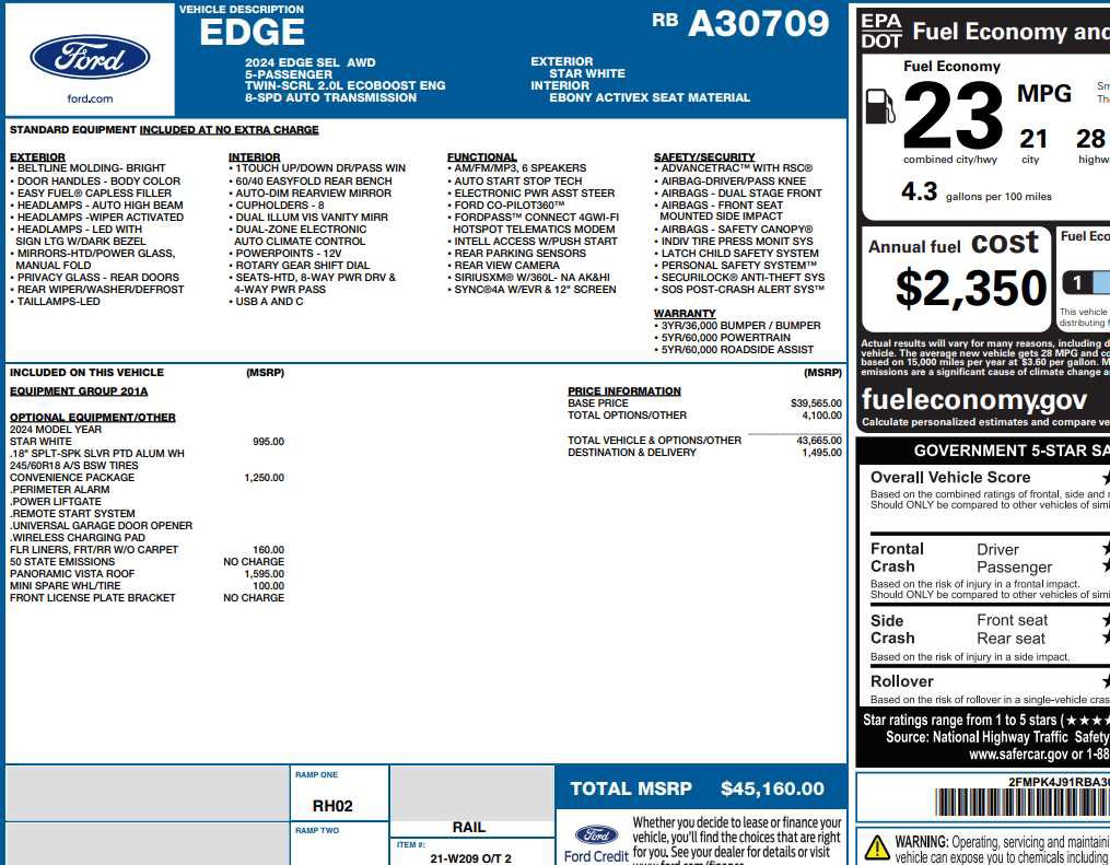 Used 2024 Ford Edge SEL w/ Convenience Package AWD/4WD image 2