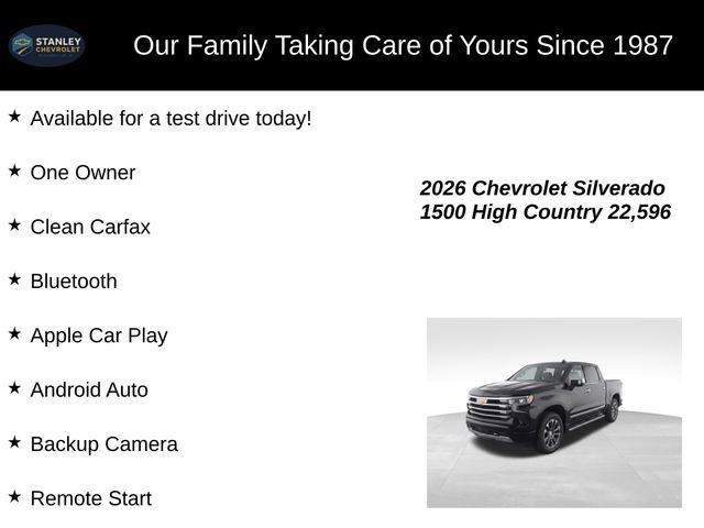 Used 2026 Chevrolet Silverado 1500 High Country w/ Technology Package AWD/4WD image 9