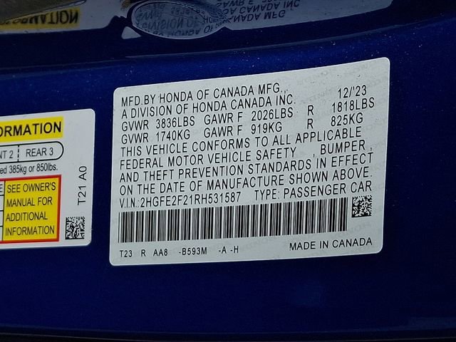 Certified 2024 Honda Civic LX image 27