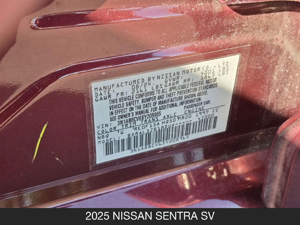 Used 2025 Nissan Sentra SV FWD image 26