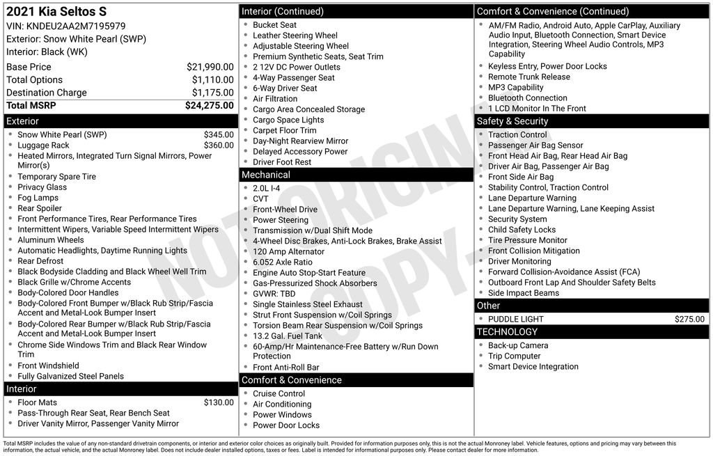 Used 2021 Kia Seltos S image 21