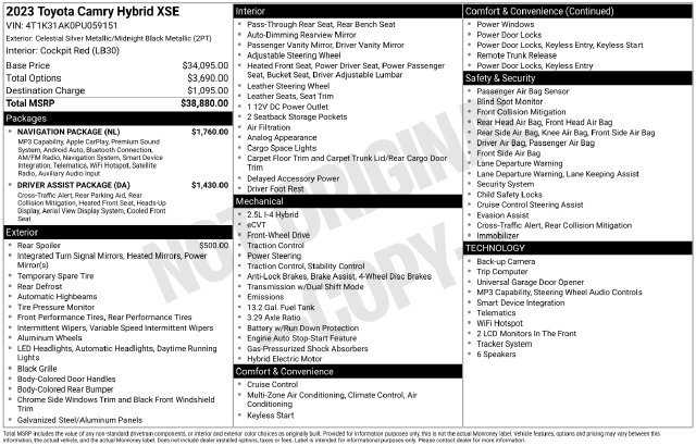Used 2023 Toyota Camry XSE w/ Navigation Package FWD image 4