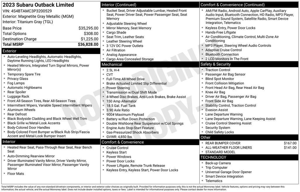 Used 2023 Subaru Outback Limited image 79