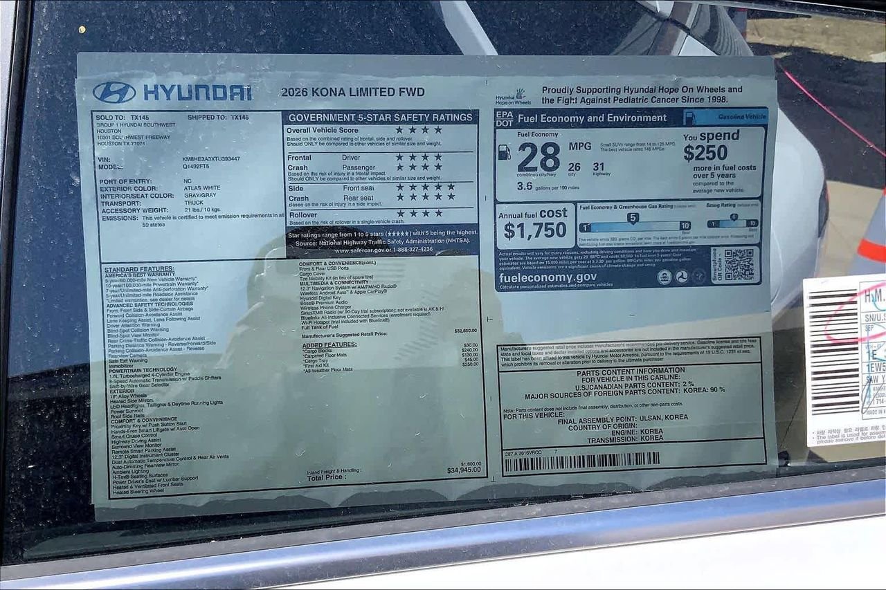 New 2026 Hyundai Kona Limited image 18