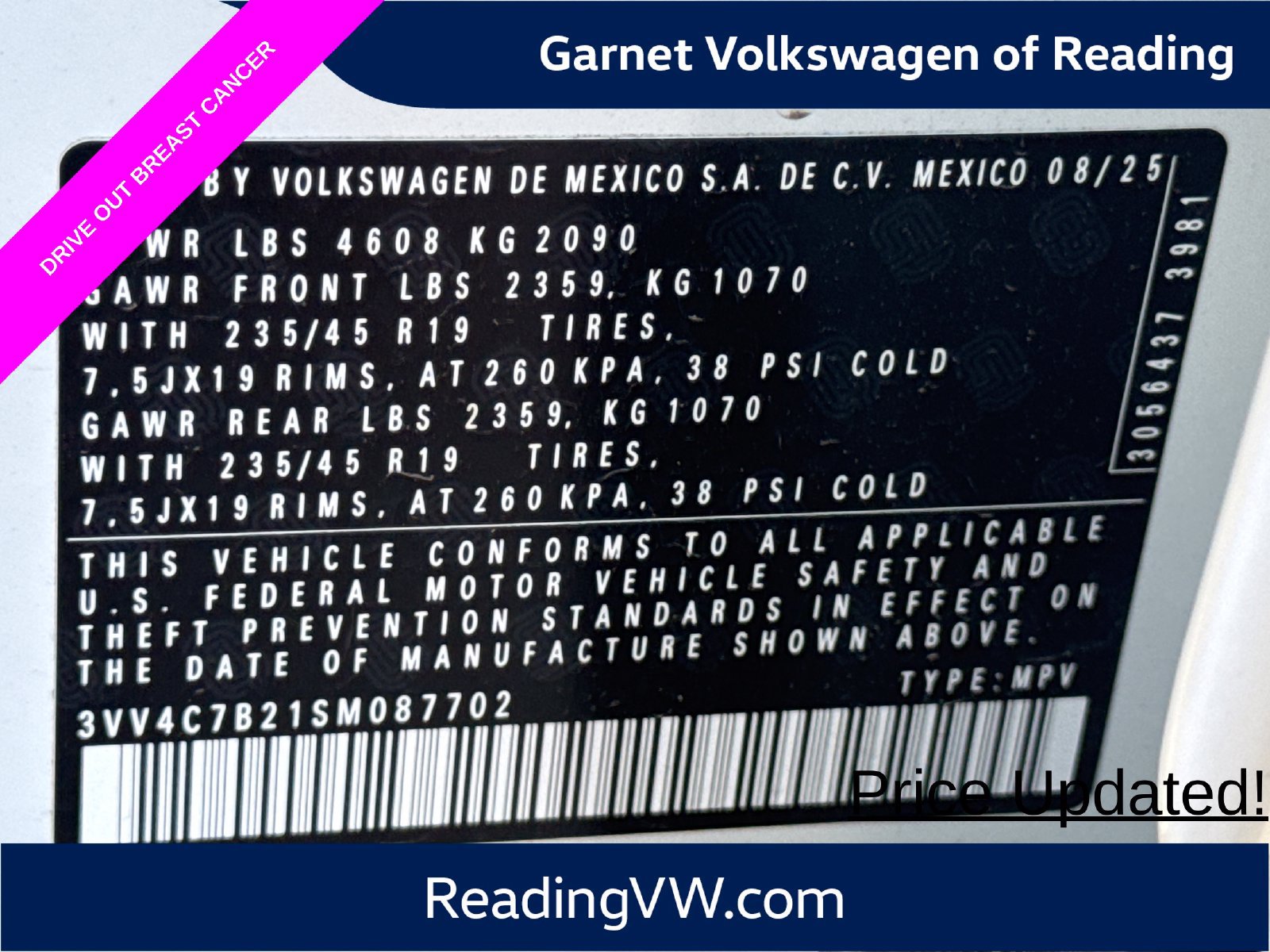 Certified 2025 Volkswagen Taos SEL AWD/4WD image 29