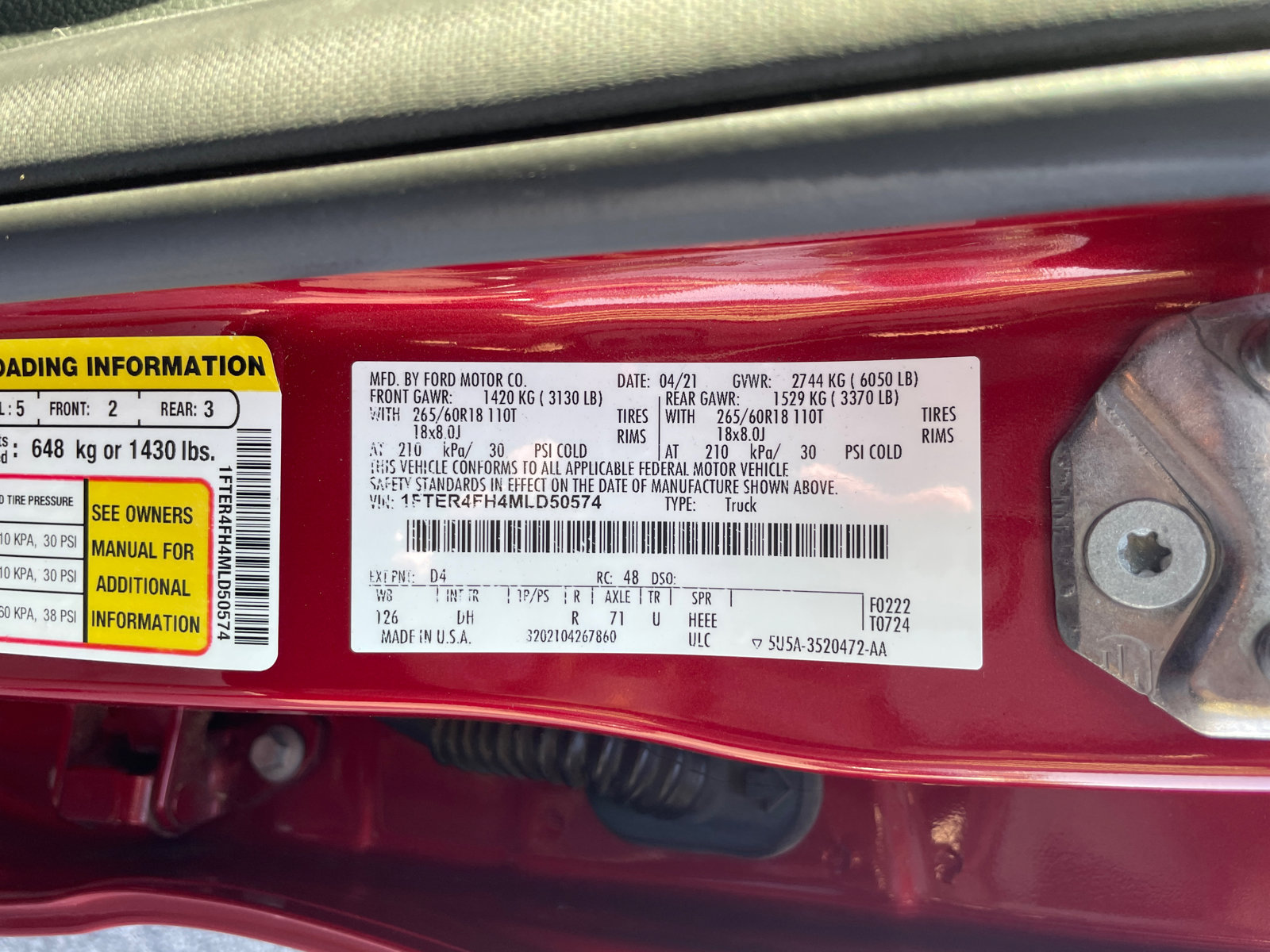 Used 2021 Ford Ranger Lariat w/ Equipment Group 501A High AWD/4WD image 29