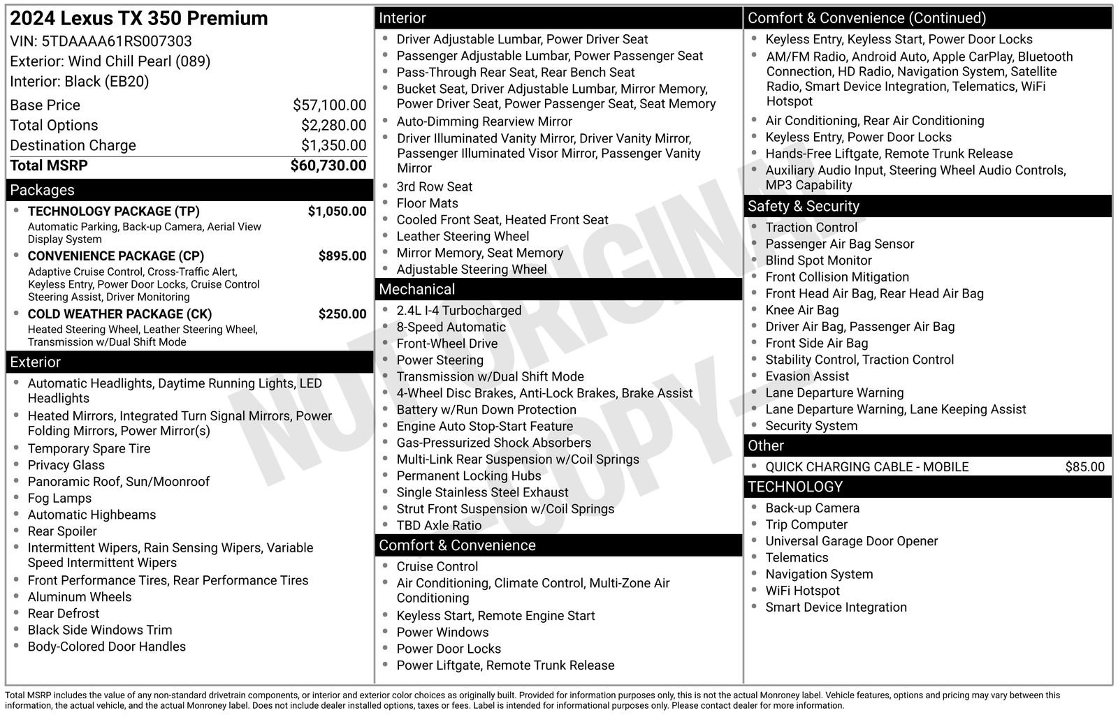 Used 2024 Lexus TX 350 FWD w/ Technology Package image 10